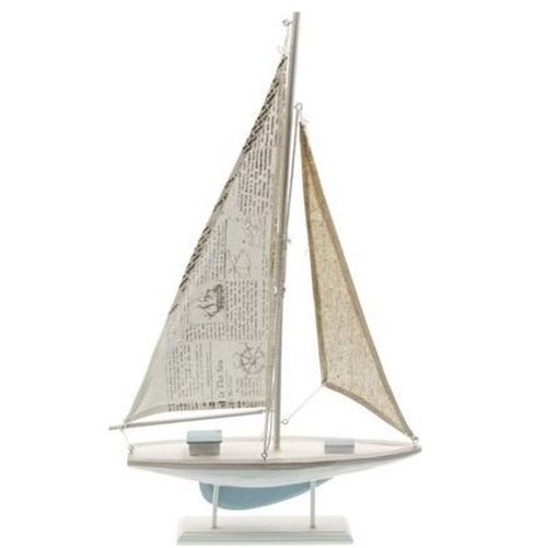 DŘEVĚNÁ PLACHETNICE dekorace 56x35 cm
