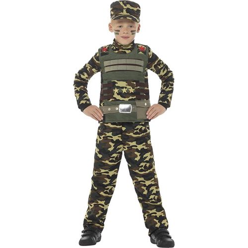 Vojenský maskovací kostým pro chlapce, zelený