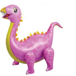 Balónek chodící Diplodocus 4D růžový 92 cm