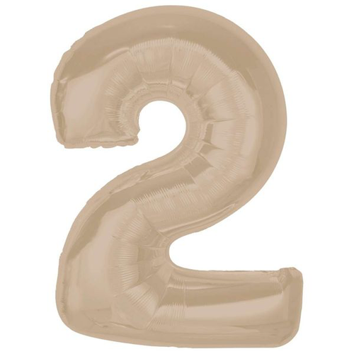 Balónek fóliový číslo 2 matný latte 92cm