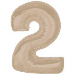 Balónek fóliový číslo 2 matný latte 92cm