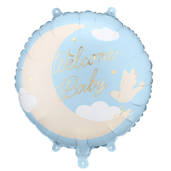 Balónek fóliový "Welcome home" modrý 35x35 cm