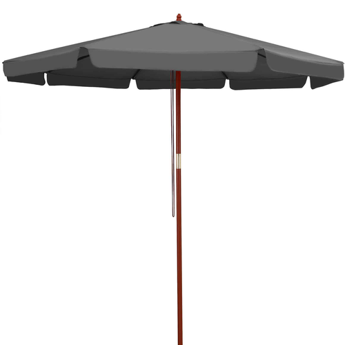 Dřevěný slunečník antracitový Ø330cm UV ochrana 50+