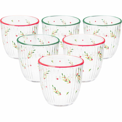 Sada 6 vánočních sklenic Xmas Leaves 295 ml