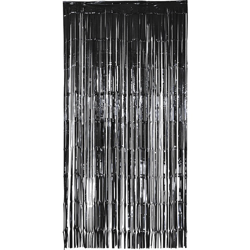 Dekorační závěs fóliový černý 2x1 m