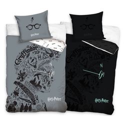 Carbotex Bavlněné povlečení Harry Potter Portrét svíticí, 140 x 200 cm, 70 x 90 cm