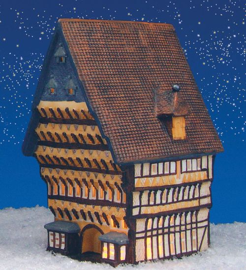 Porcelánový domeček na čajovou svíčku - radnice hildesheim