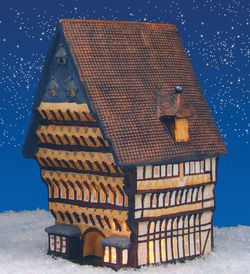 Porcelánový domeček na čajovou svíčku - radnice hildesheim