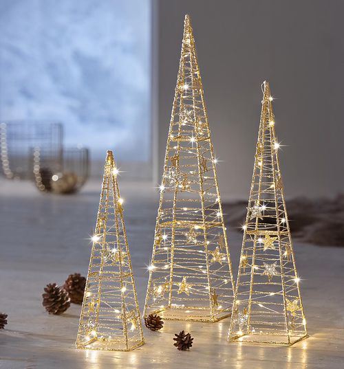 Led dekorativní kužel glamour, 3 kusy