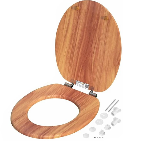 WC sedátko s automatickým spouštěním dekor dřevo