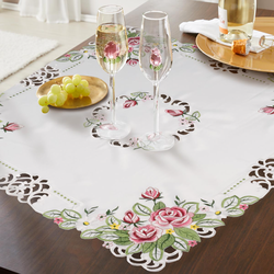 Ubrus s výšivkou Růže, 85 x 85 cm