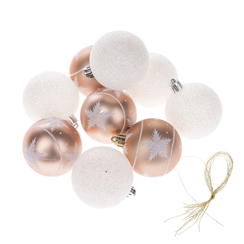 Sada vánočních ozdob Novara, pr. 8 cm,  9 ks