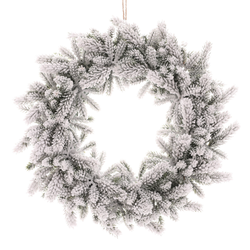 Umělý zasněžený věnec z jehličí, pr. 30 cm