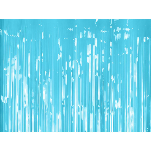 Dekorace závěs fóliový světlý nebesky modrý 100x200cm