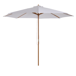Slunečník pr. 300 cm, jedlové dřevo/bambus/polyester, UV a voděodolný, krémově bílý