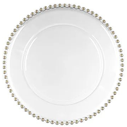 Talíř bílý s perličkami po obvodu 32 cm 1 ks