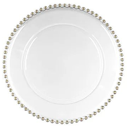 Talíř bílý s perličkami po obvodu 32 cm 1 ks