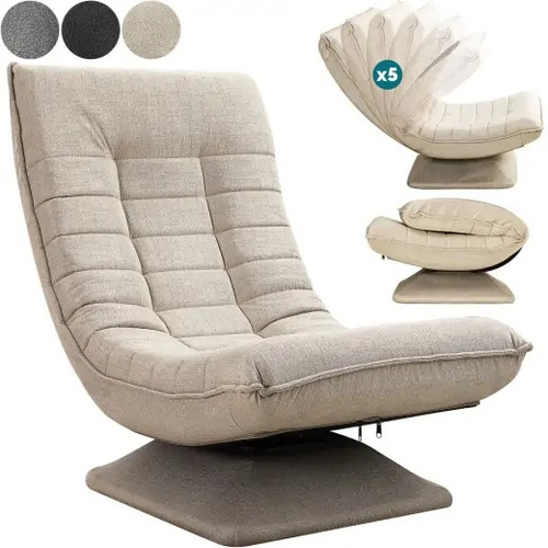 Polohovatelné relaxační křeslo krémové 109637