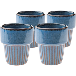 Sada 4 keramických hrnků Rustik 100 ml, modrá