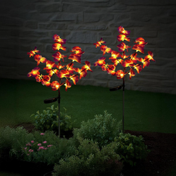 LED Solární zahradní zápich Orchidej, 2 kusy