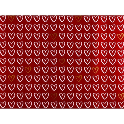 Balicí papír červený Srdce 0,7 x 2 m