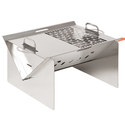Kempingový plynový BBQ gril, nerezová ocel, 52 x 40 x 31 cm 846-087