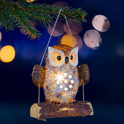 Solární dekorace Sova na houpačce