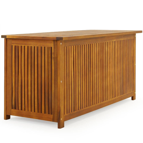 Zahradní úložný box s vnitřní plachtou, akátové dřevo, 115 x 50 x 59 cm