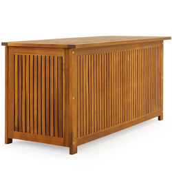 Zahradní úložný box s vnitřní plachtou, akátové dřevo, 115 x 50 x 59 cm