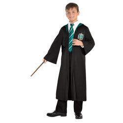 Kostým dětský Zmijozelský plášť s hůlkou